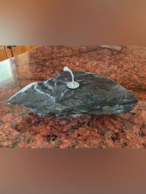 Black Slate Stone Oil Lamp